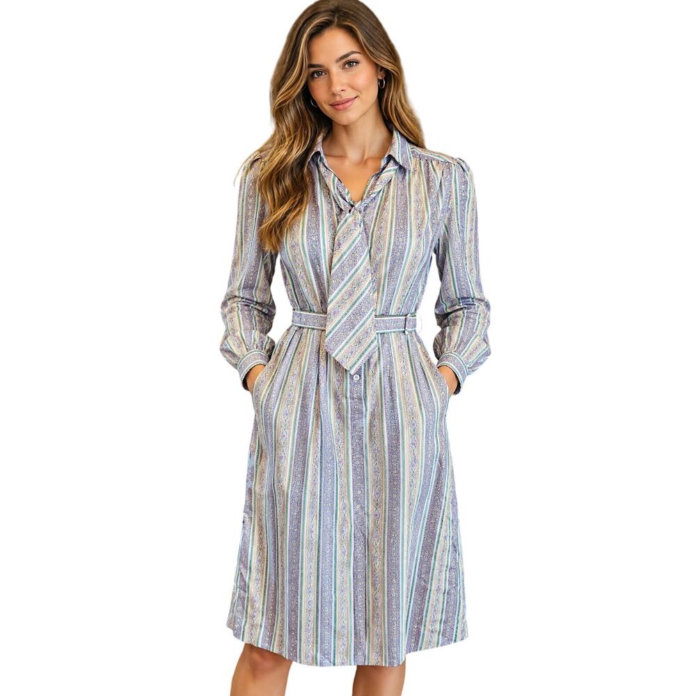 Vintage Schrader sport cottagecore belted lightweight dress w/ pockets peasant 8